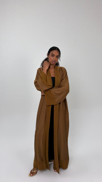 Crepe Abaya – Caramel Brown