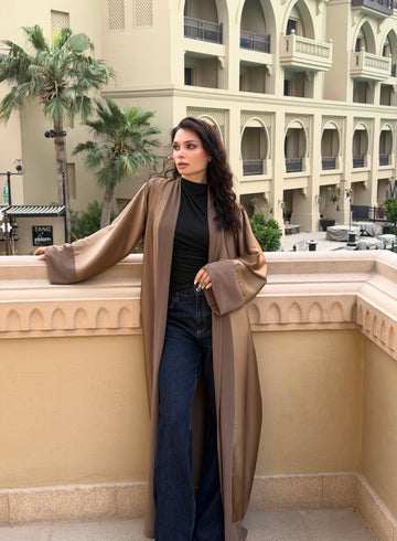 Silk Abaya – Mocha Taupe