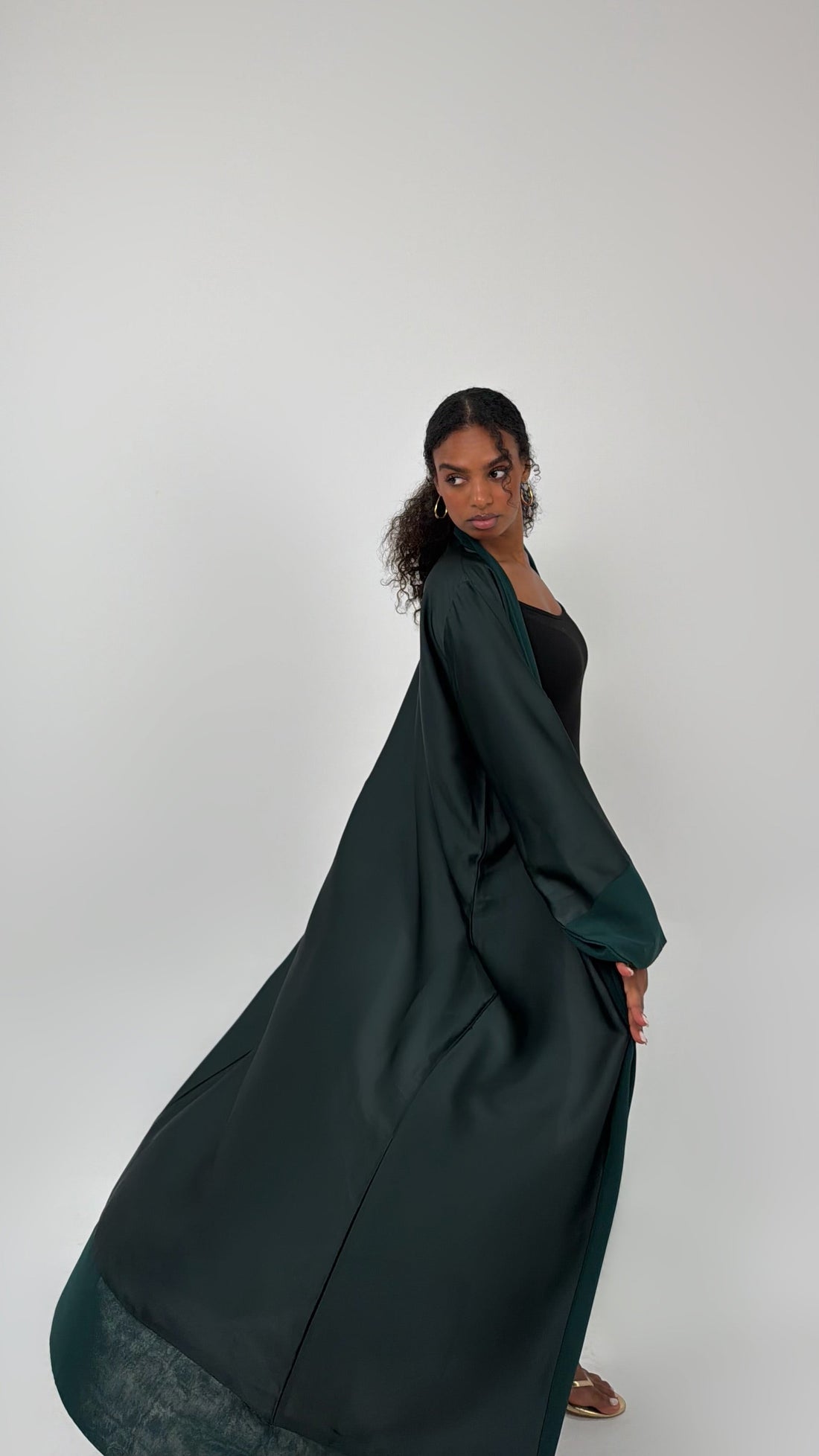 Silk Abaya – Emerald Green