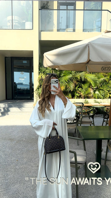 Classic Abaya Pure White 3-Piece Set
