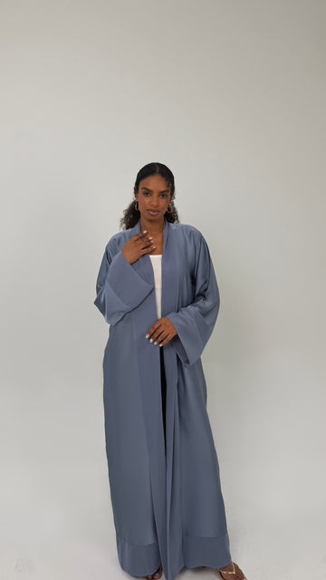 Silk Abaya – Steel Blue